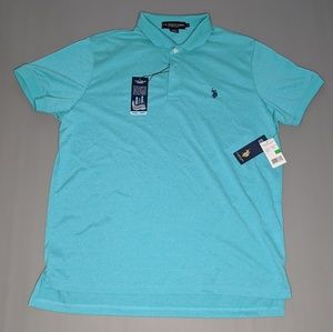 U.S. Polo Assn Feel Dry NWT Polo Teal/Green